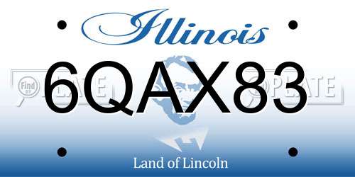 6QAX83 Illinois License Plate