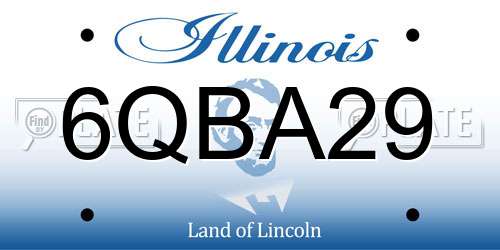 6QBA29 Illinois License Plate