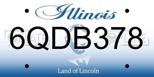 6QDB378 Illinois License Plate