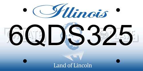 6QDS325 Illinois License Plate