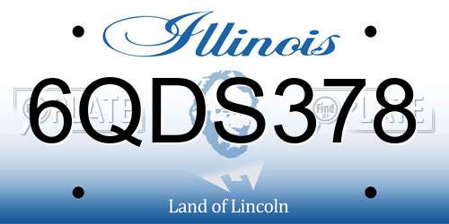 6QDS378 Illinois License Plate