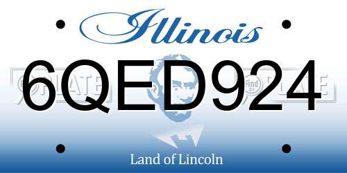 6QED924 Illinois License Plate