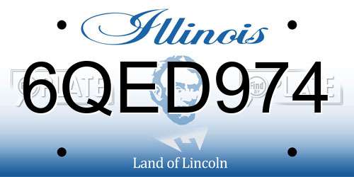 6QED974 Illinois License Plate