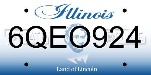 6QEO924 Illinois License Plate