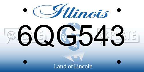 6QG543 Illinois License Plate