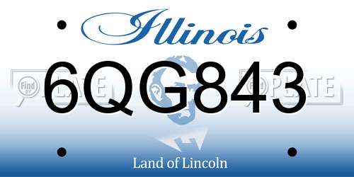 6QG843 Illinois License Plate