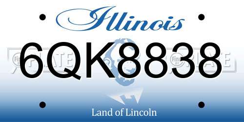 6QK8838 Illinois License Plate