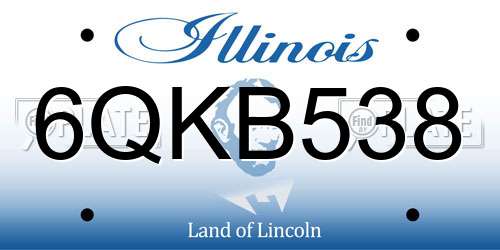 6QKB538 Illinois License Plate