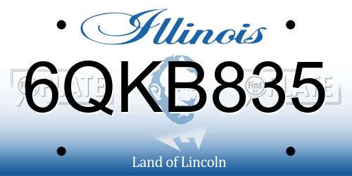 6QKB835 Illinois License Plate