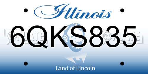 6QKS835 Illinois License Plate