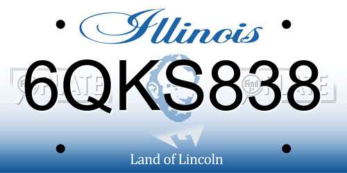 6QKS838 Illinois License Plate