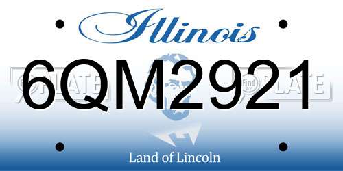 6QM2921 Illinois License Plate