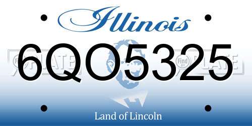 6QO5325 Illinois License Plate