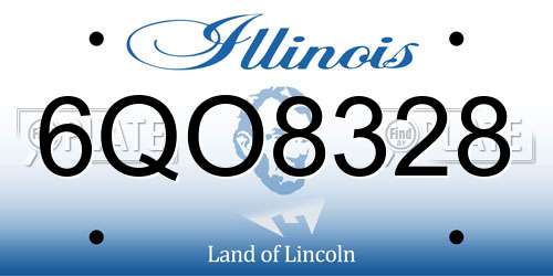 6QO8328 Illinois License Plate