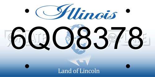 6QO8378 Illinois License Plate