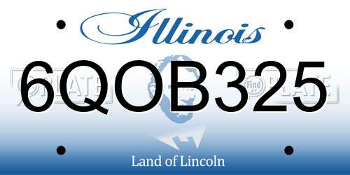 6QOB325 Illinois License Plate
