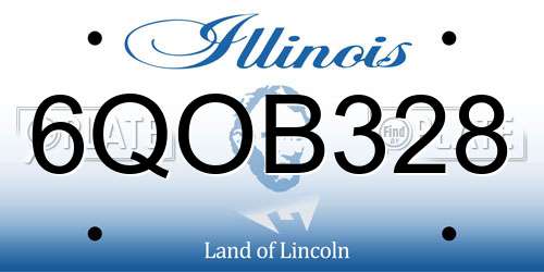6QOB328 Illinois License Plate