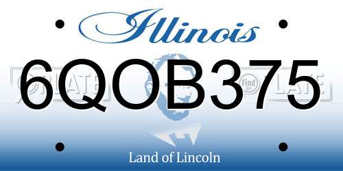 6QOB375 Illinois License Plate