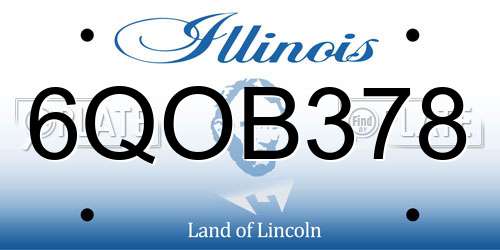 6QOB378 Illinois License Plate