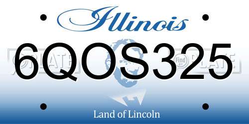 6QOS325 Illinois License Plate