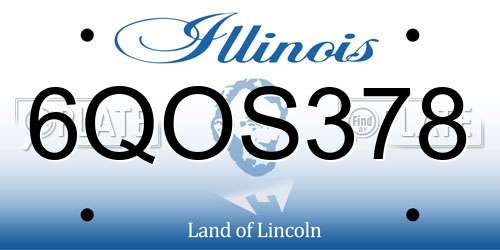 6QOS378 Illinois License Plate
