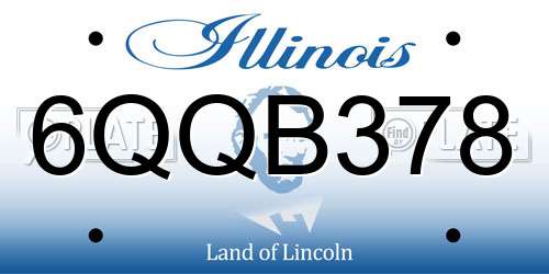 6QQB378 Illinois License Plate