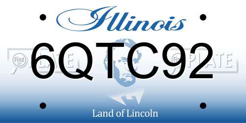 6QTC92 Illinois License Plate