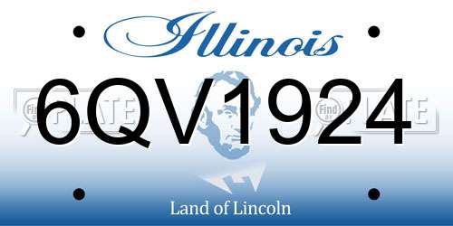 6QV1924 Illinois License Plate