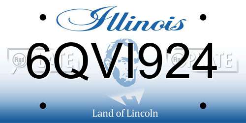 6QVI924 Illinois License Plate