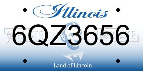 6QZ3656 Illinois License Plate
