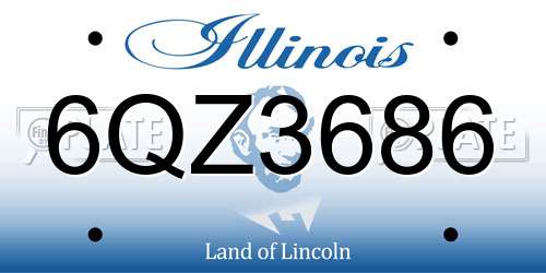 6QZ3686 Illinois License Plate