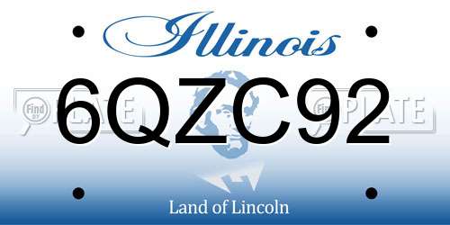 6QZC92 Illinois License Plate