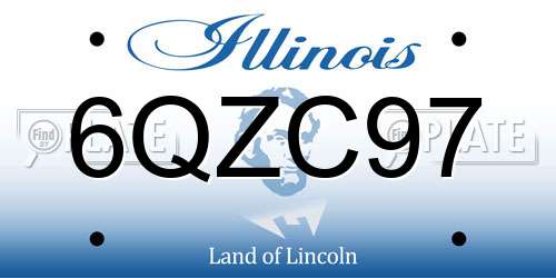 6QZC97 Illinois License Plate