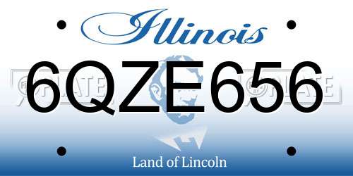6QZE656 Illinois License Plate