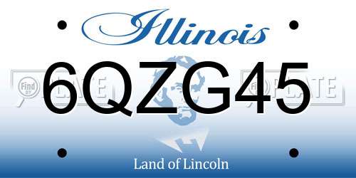 6QZG45 Illinois License Plate