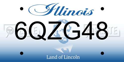6QZG48 Illinois License Plate