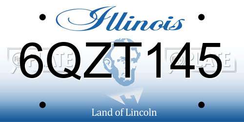 6QZT145 Illinois License Plate