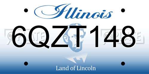 6QZT148 Illinois License Plate