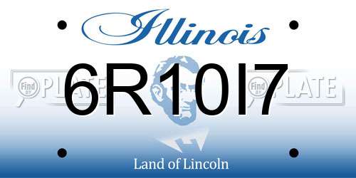 6R10I7 Illinois License Plate