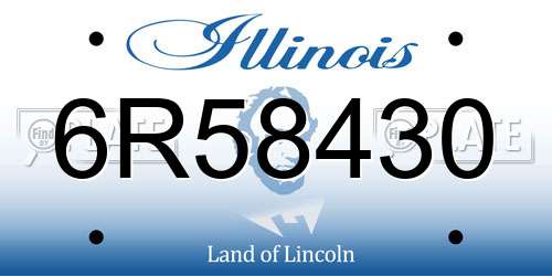 6R58430 Illinois License Plate