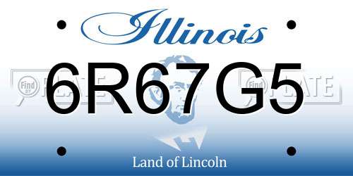 6R67G5 Illinois License Plate