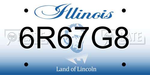 6R67G8 Illinois License Plate