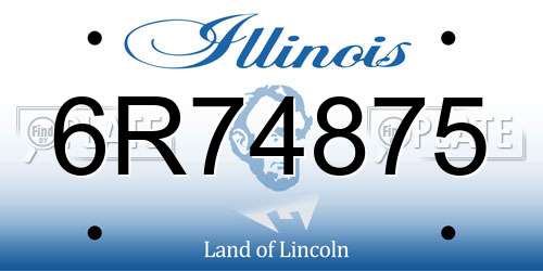 6R74875 Illinois License Plate