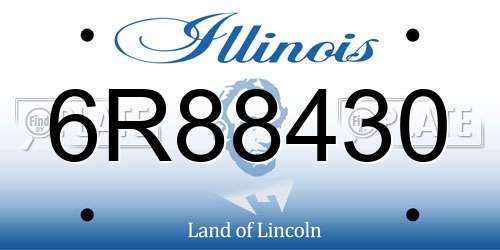 6R88430 Illinois License Plate