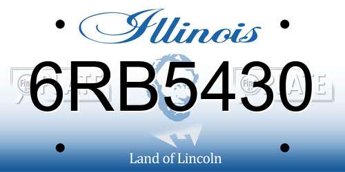 6RB5430 Illinois License Plate