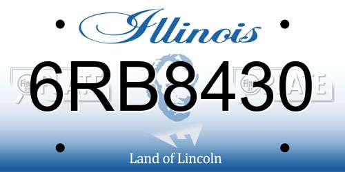6RB8430 Illinois License Plate