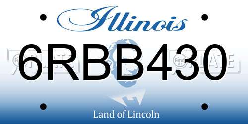 6RBB430 Illinois License Plate