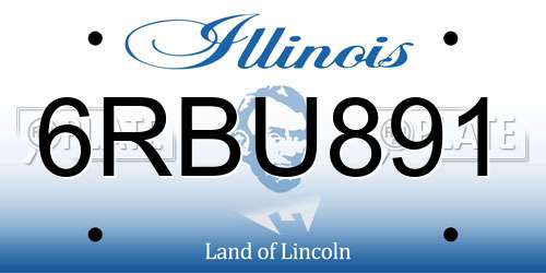 6RBU891 Illinois License Plate
