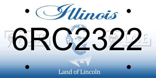 6RC2322 Illinois License Plate