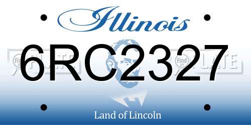 6RC2327 Illinois License Plate
